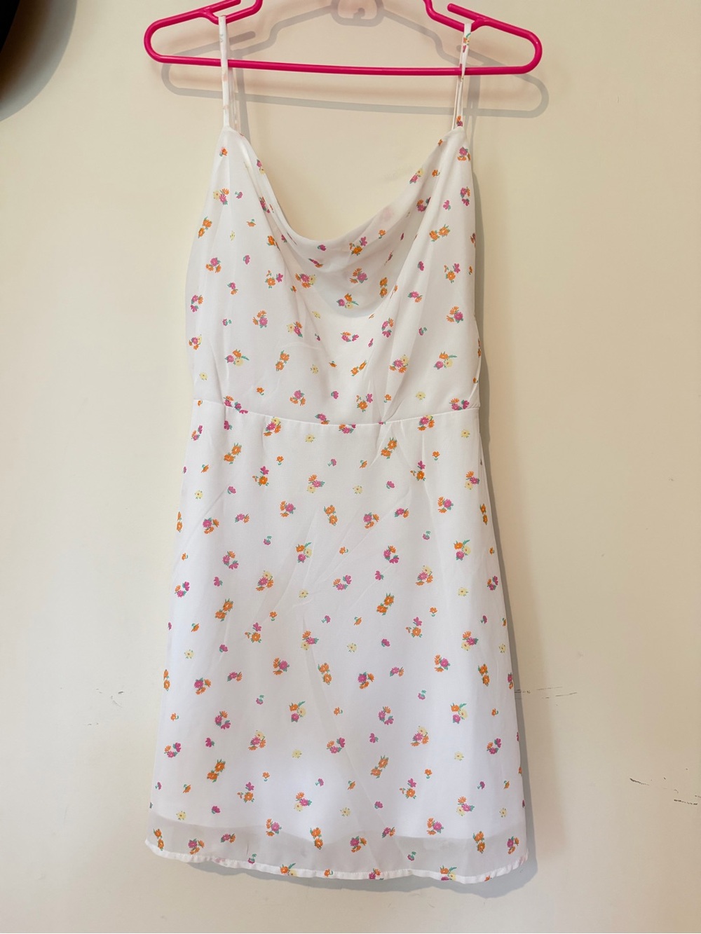 H&M White Dress with Pink & Orange Floral Print